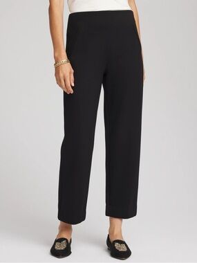 Chico's Women’s Dress Pants Slim Straight With Elastic Invisable Waist 00 Short
